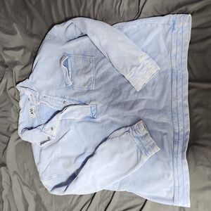 American Farm Co. 1/4 button denim color sweater. XL